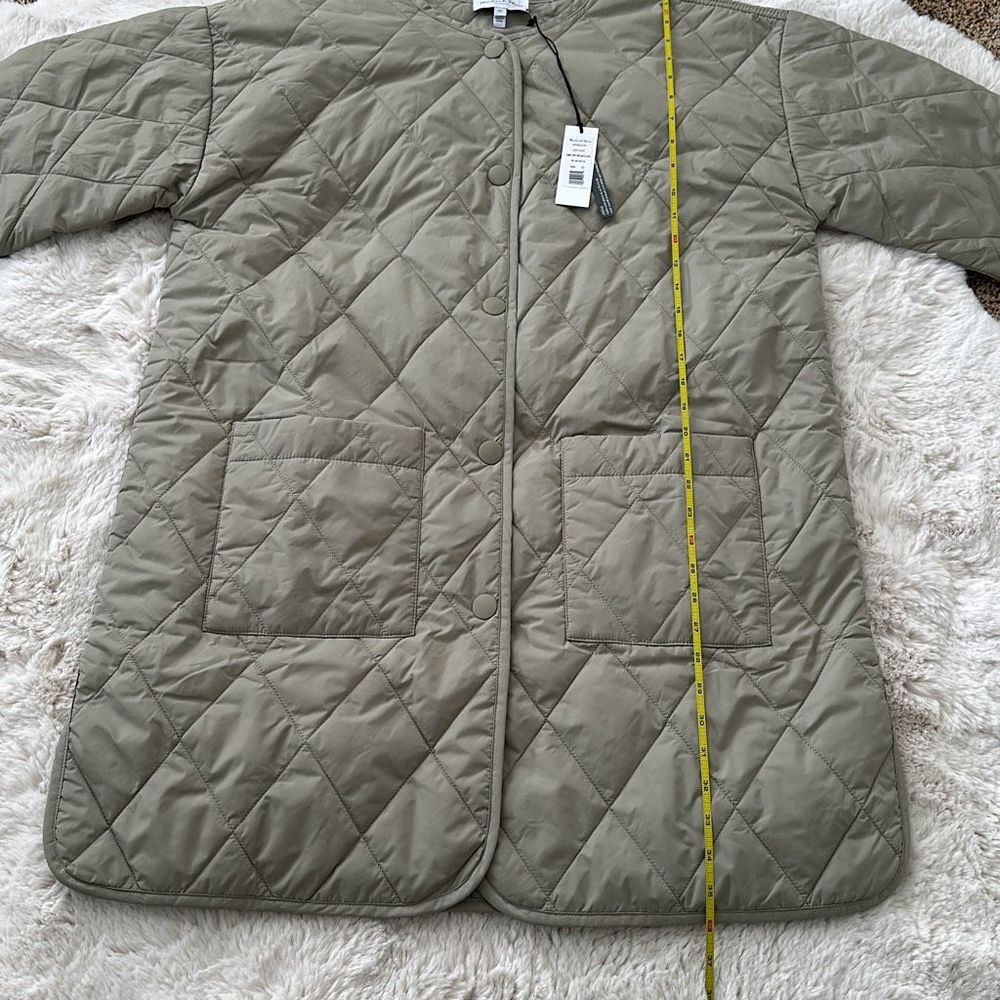 Michael Stars Sonnet Snap-Front Quilted Coat Light Olive Size 1X - Picture 9 of 11